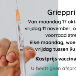 Griepprik vanaf 17 oktober