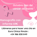 En octubre mes del cáncer de mama: mamografía con informe 69€