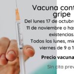 Vacunación contra la gripe a partir del 17 de octubre